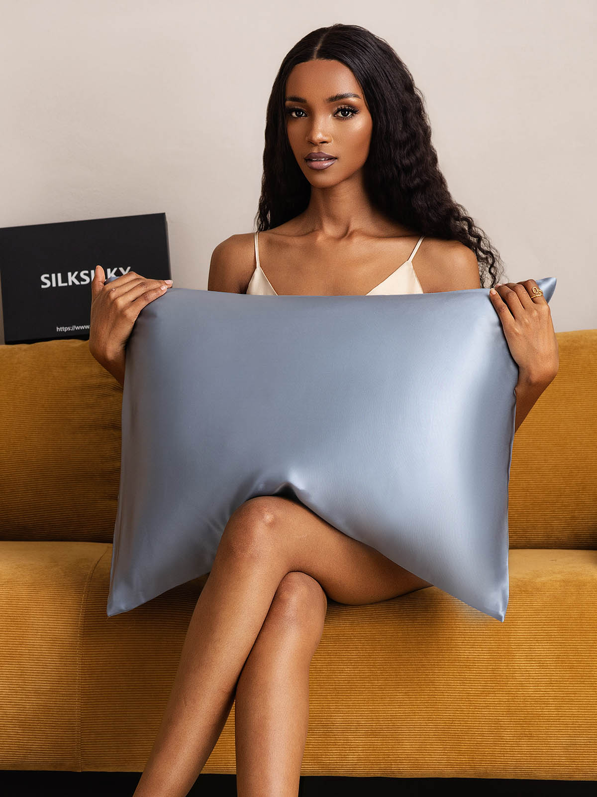 [Graublau] SilkSilky-DE 22Momme Reine Seide Pillowcase 002