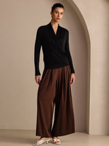 [Schwarz] SilkSilky-DE Long Sleeve Damenblusen 006