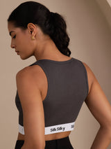 [Grau] SilkSilky-DE Sleeveless Crew Neck Cami Top 002