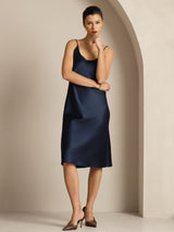 [Dunkelblau] SilkSilky-DE Sleeveless U Ausschnitt Kleider 004