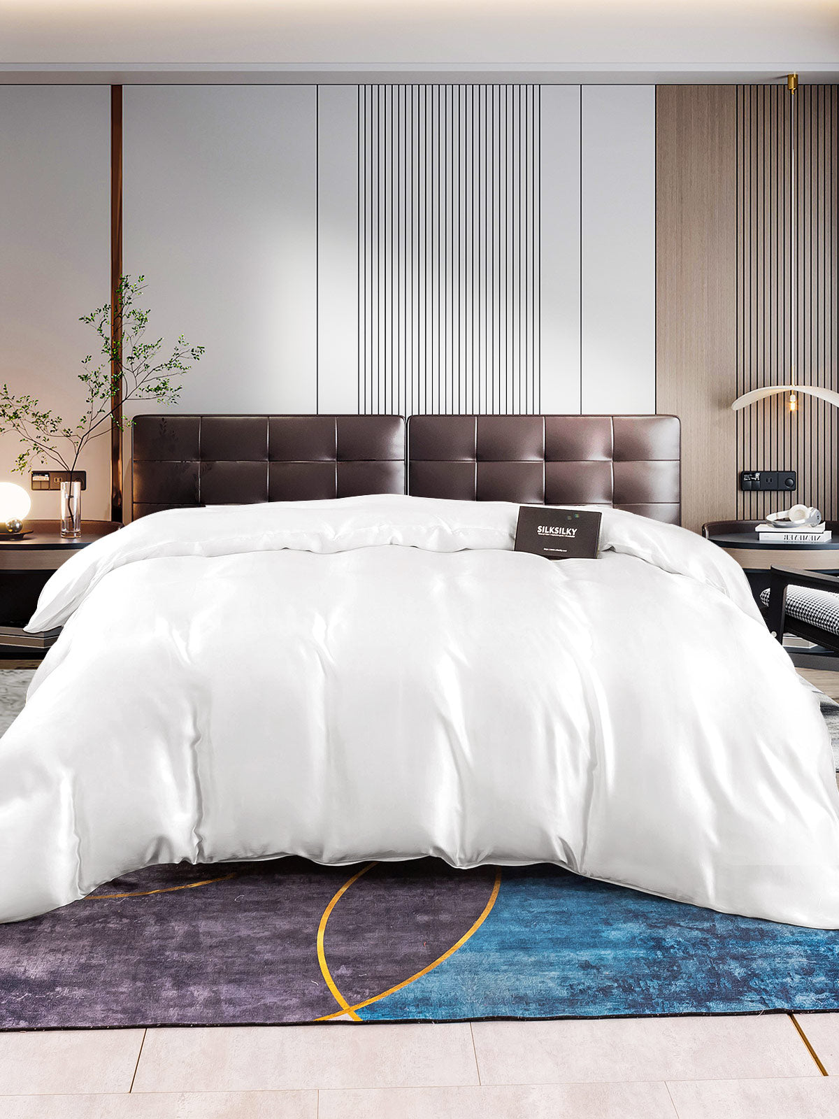 [Weiß] SilkSilky-DE 22Momme Reine Seide Duvet Cover 001