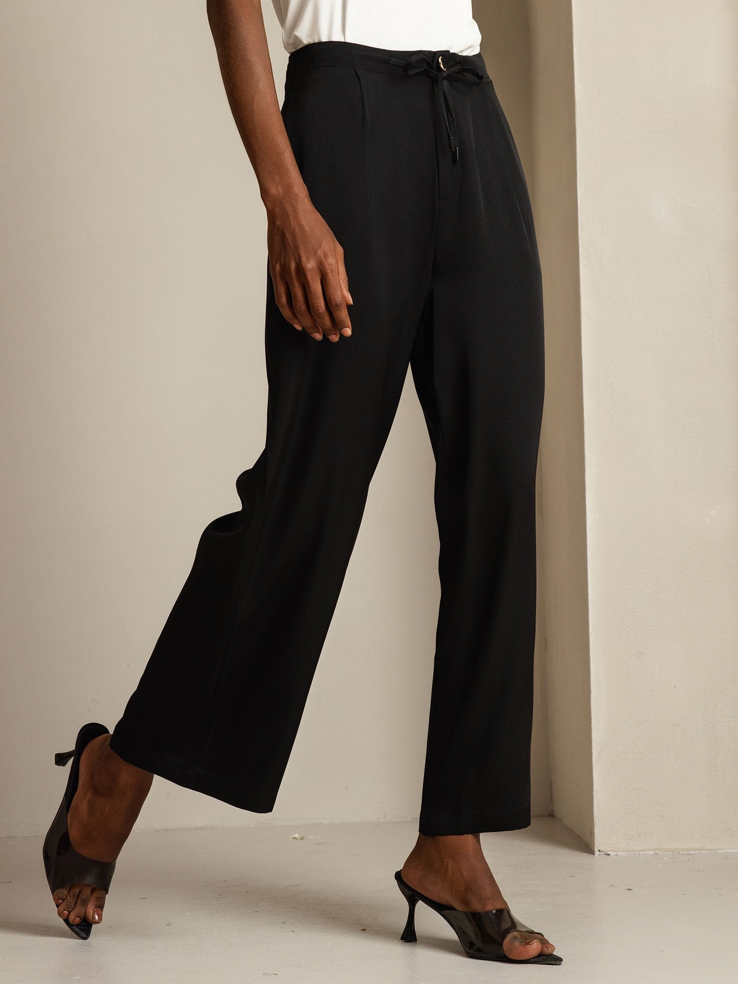 [Schwarz] SilkSilky-DE 19Momme Seide Womens Pants 007