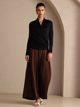 [Schwarz] SilkSilky-DE Long Sleeve Damenblusen 005