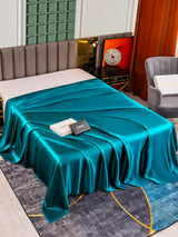 [König Blau] SilkSilky-DE 25Momme Spannbettlaken 001