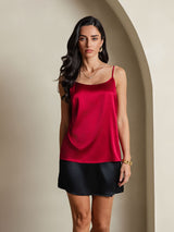 [Rotwein] SilkSilky-DE Spaghetti Strap Cami Top 003