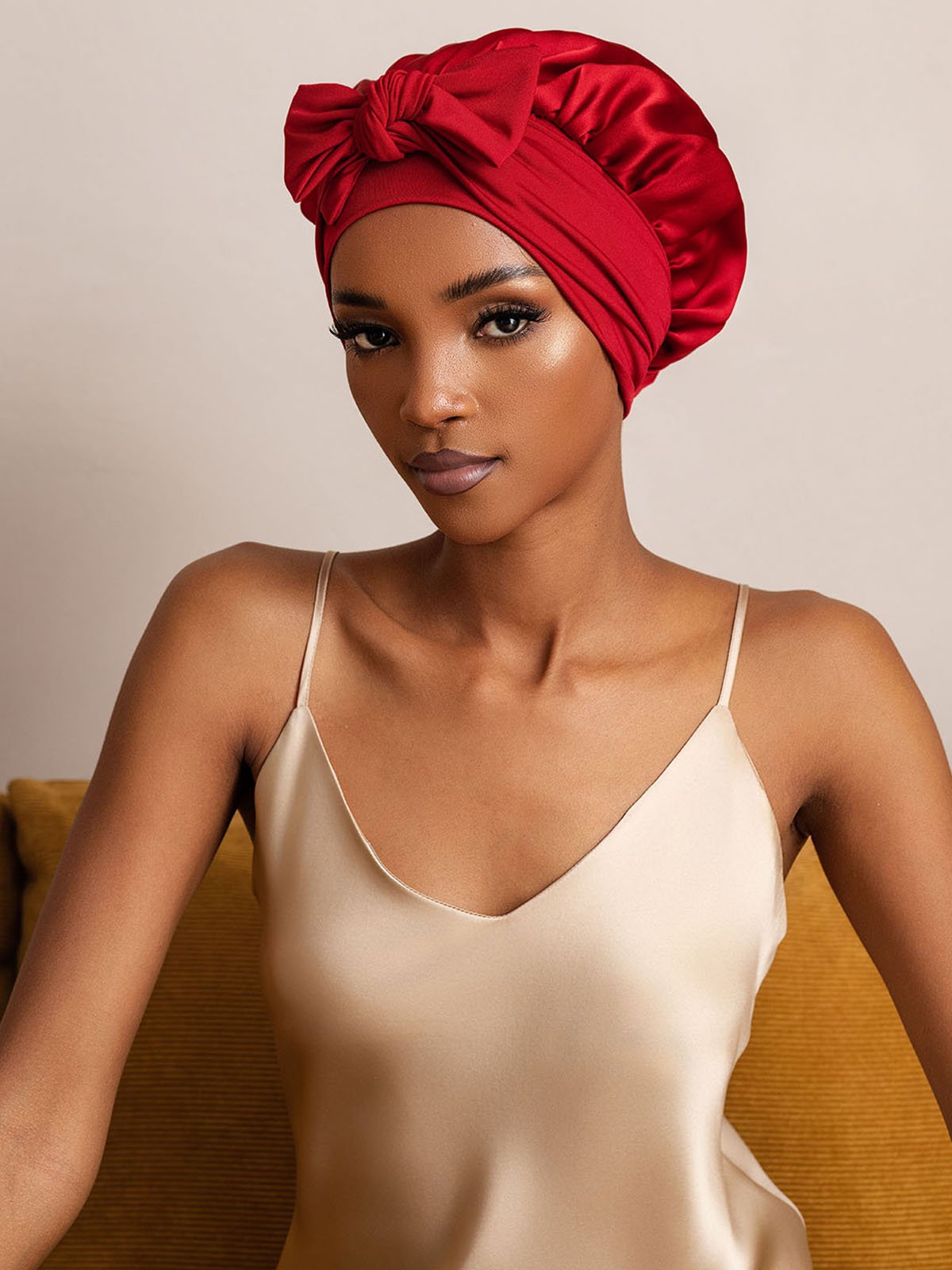 [König Blau] SilkSilky-DE Reine Seide Sleep Cap 004,