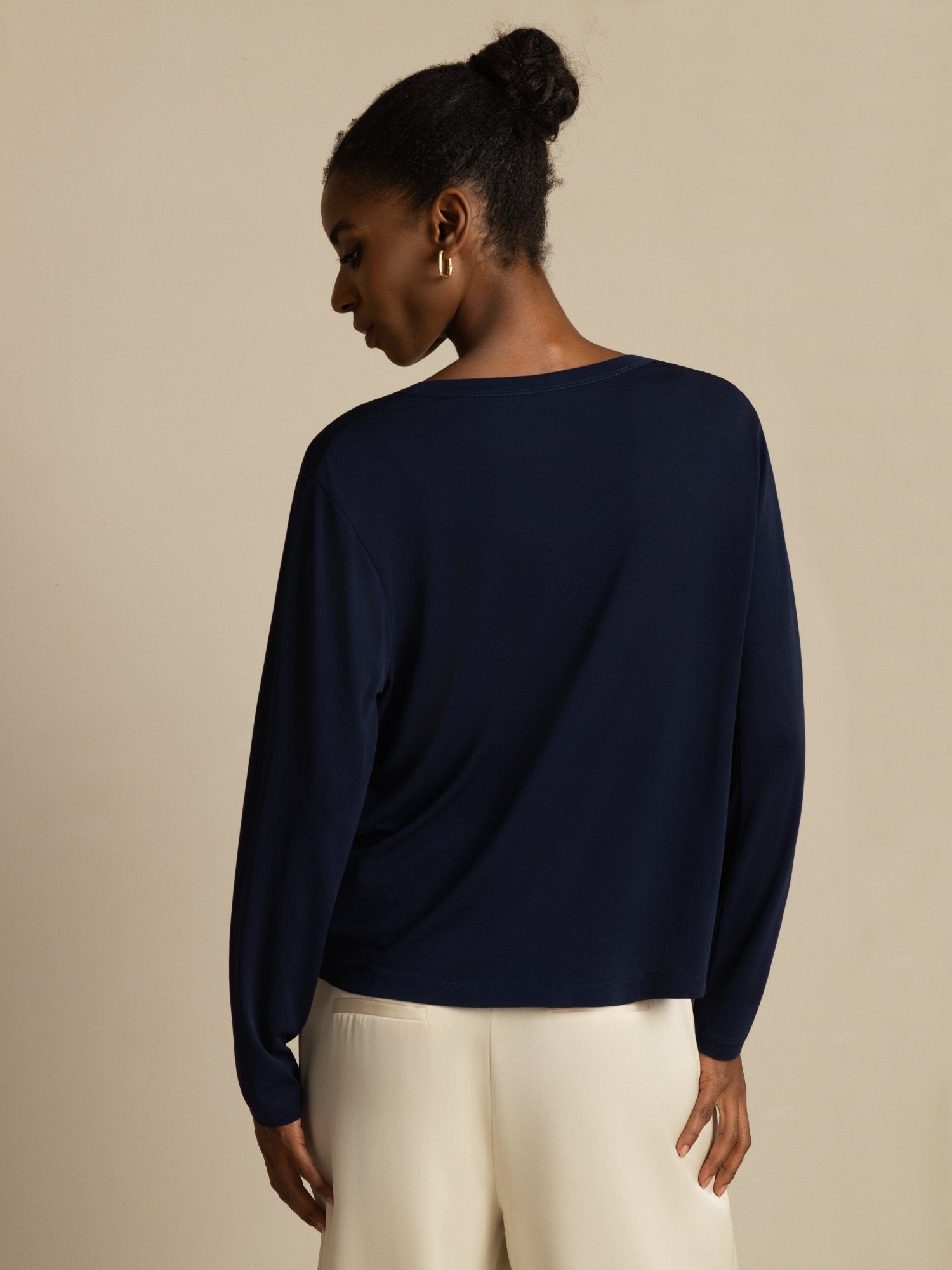 [Dunkelblau] SilkSilky-DE Long Sleeve Damen Cardigan 002