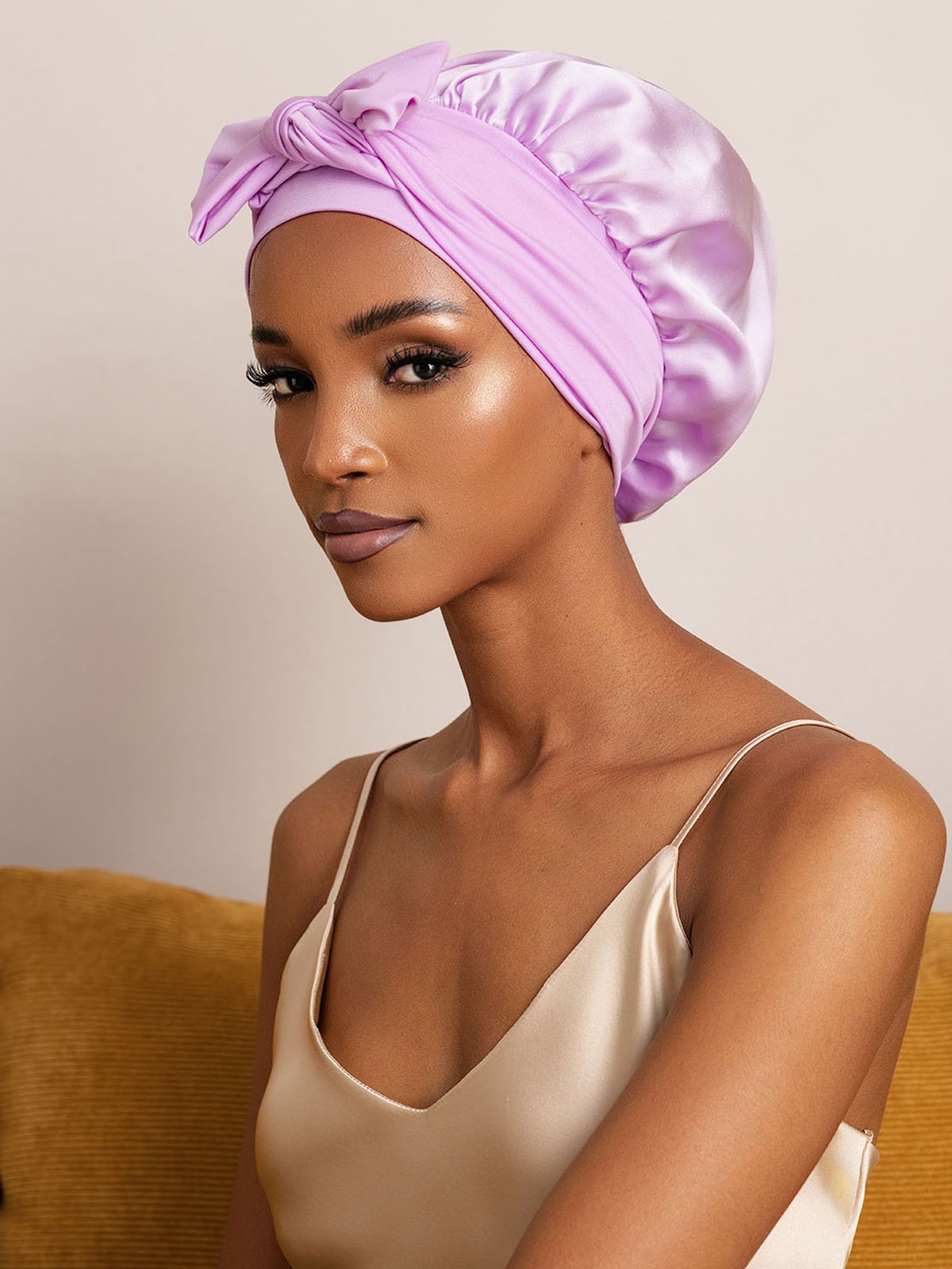 [Lavendel] SilkSilky-DE Reine Seide Sleep Cap 004