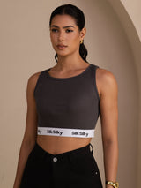 [Grau] SilkSilky-DE Sleeveless Crew Neck Cami Top 001