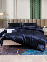 [Dunkelblau] SilkSilky-DE 25Momme Bettwäsche Sets 001