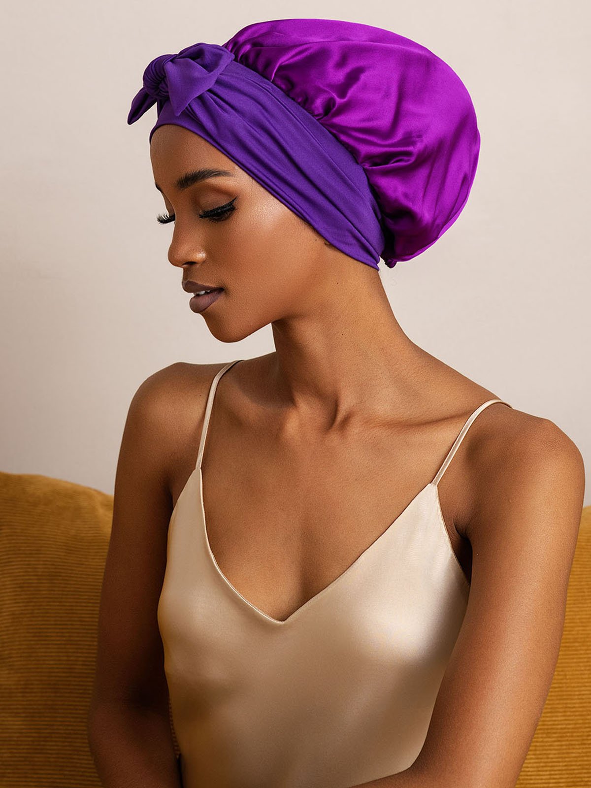 [Lila] SilkSilky-DE Reine Seide Sleep Cap 002