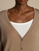 [Tan] SilkSilky-DE Long Sleeve Damen Cardigan 005