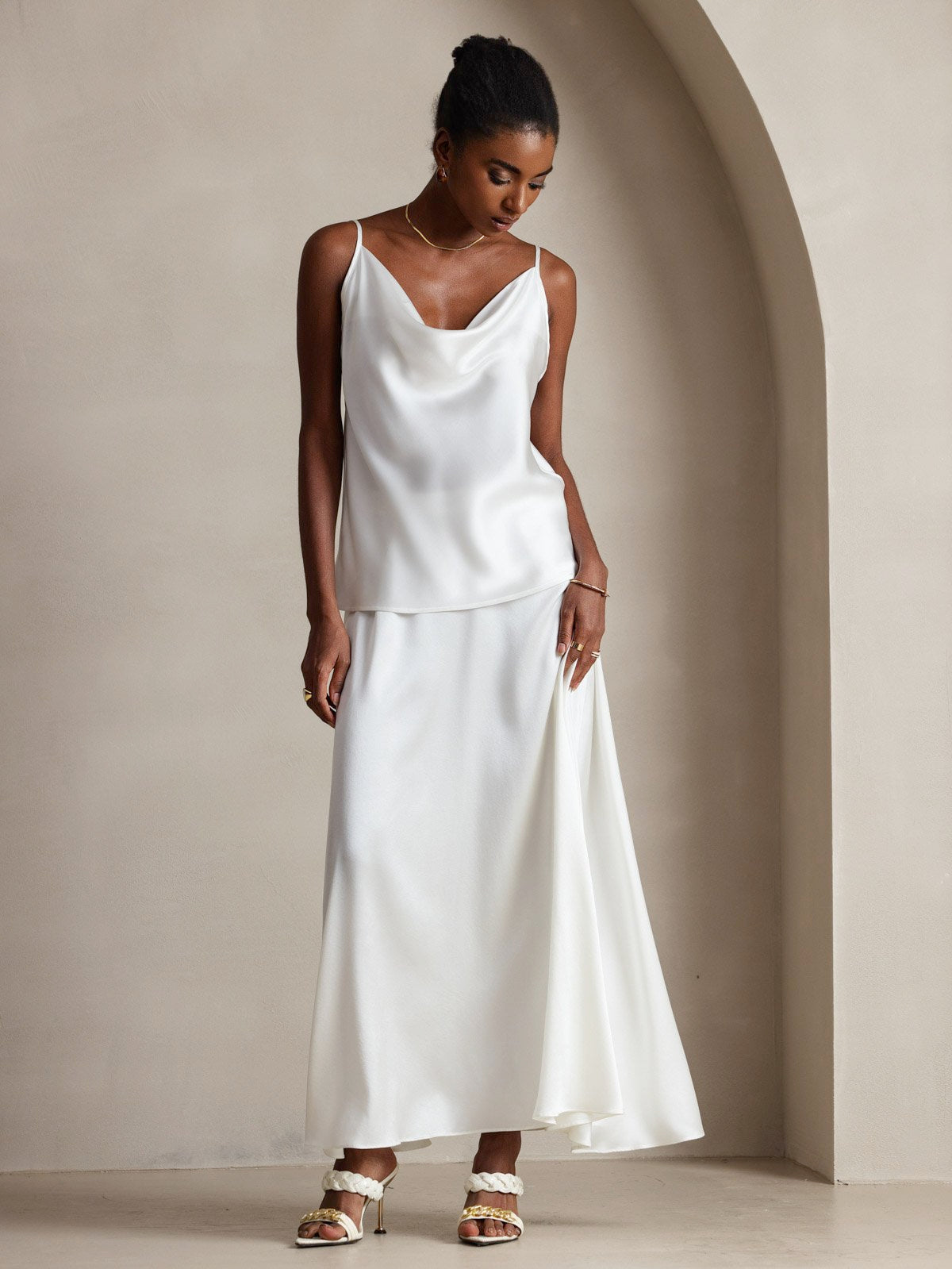 [Weiß] SilkSilky-DE 19Momme Seide Camisoles 008