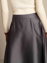[Grau] SilkSilky-DE 32Momme Silk-Wool Blend Skirt 004