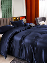 [Dunkelblau] SilkSilky-DE 25Momme Bettwäsche Sets 005
