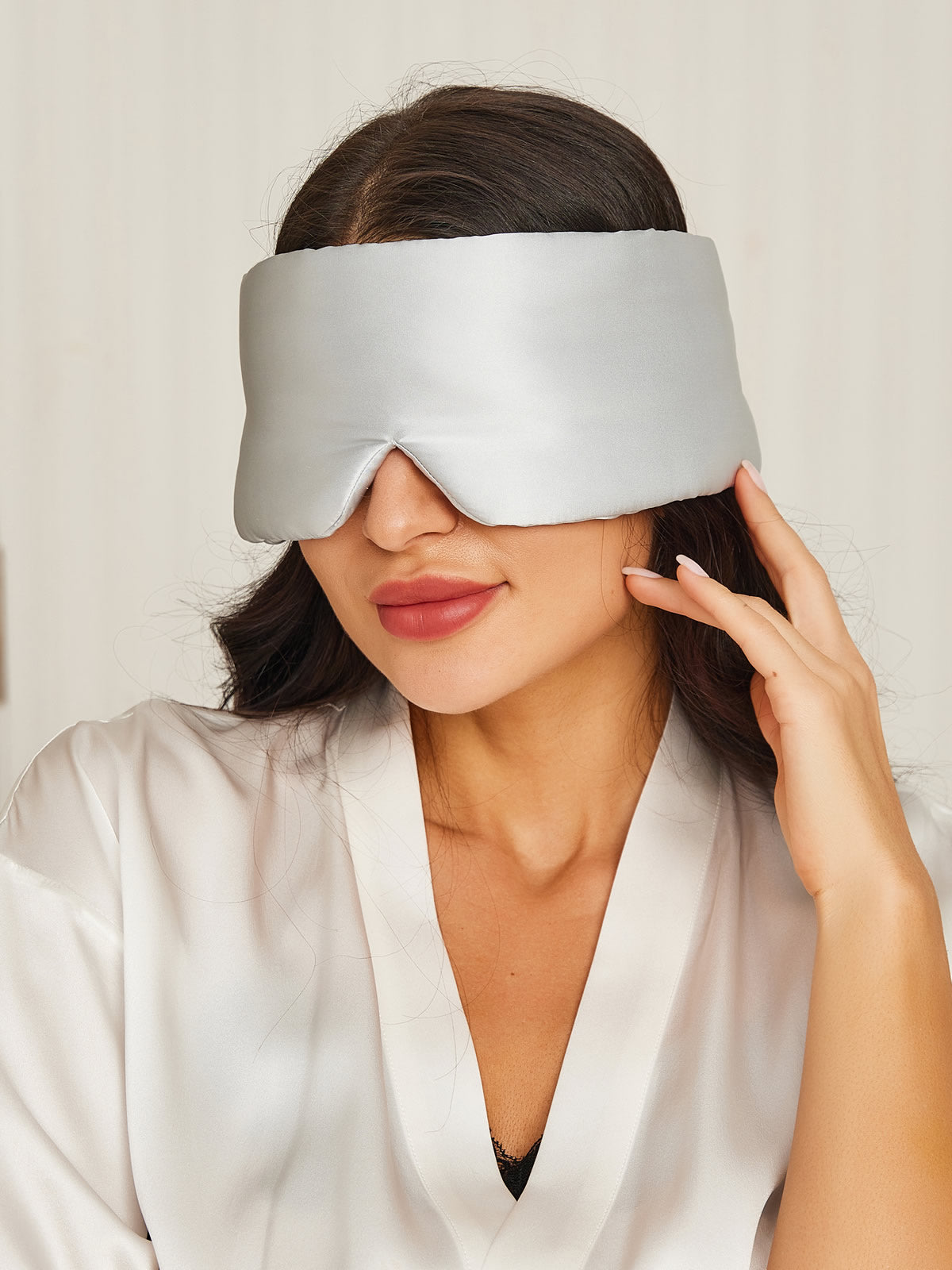 [Silber] SilkSilky-DE 19Momme Reine Seide Eye Mask 001