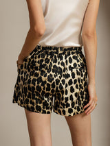 [Leopard] SilkSilky-DE 19Momme Seide Womens Shorts 002