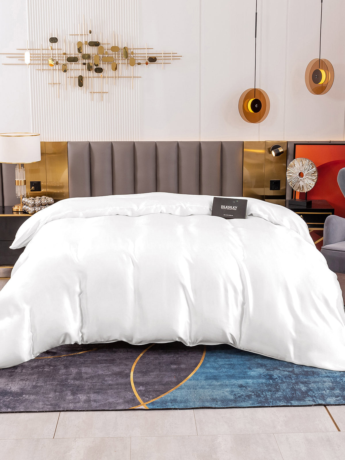 [Weiß] SilkSilky-DE 19Momme Reine Seide Duvet Cover 003