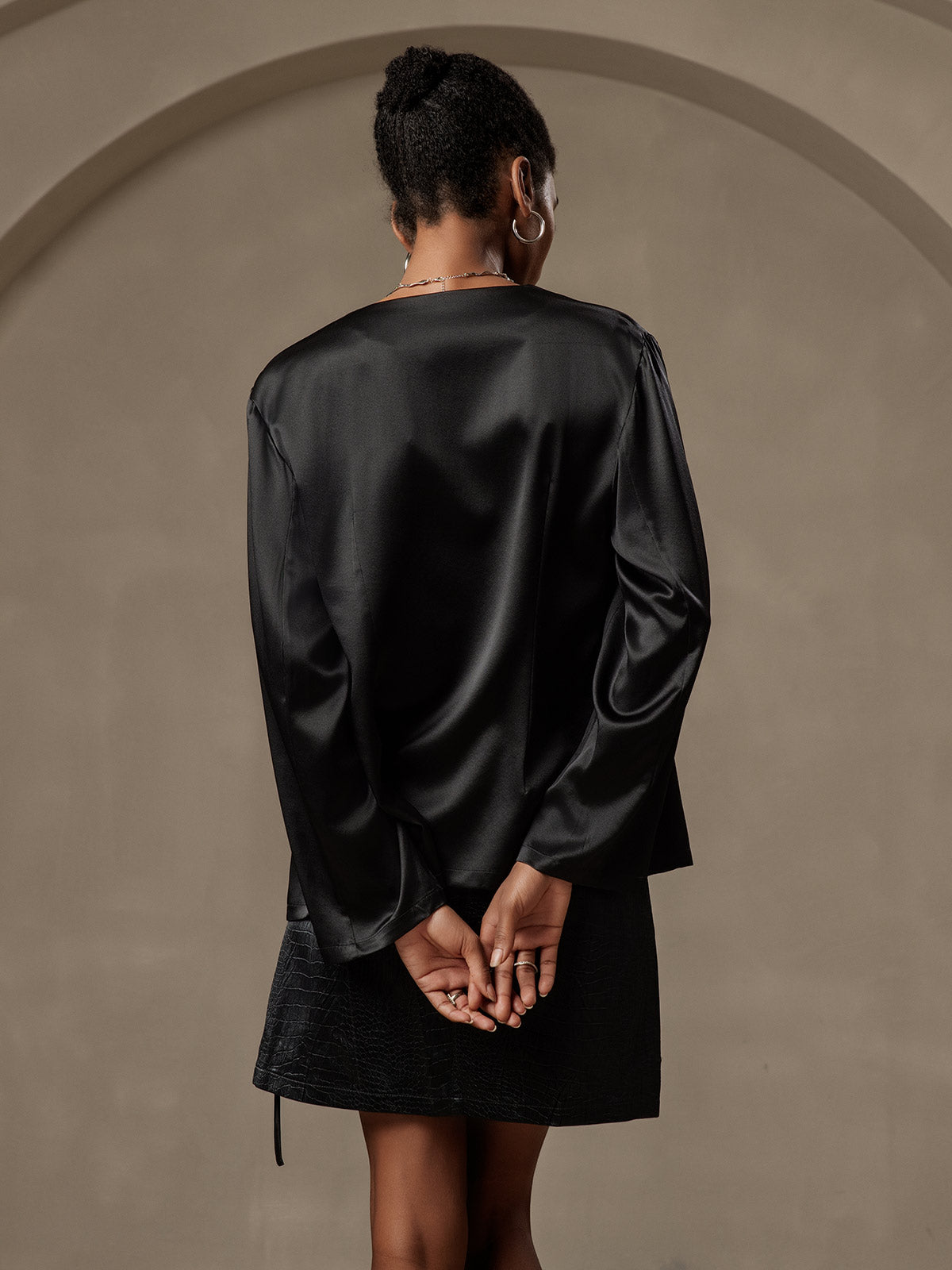 [Schwarz] SilkSilky-DE Long Sleeve Oberbekleidung 002