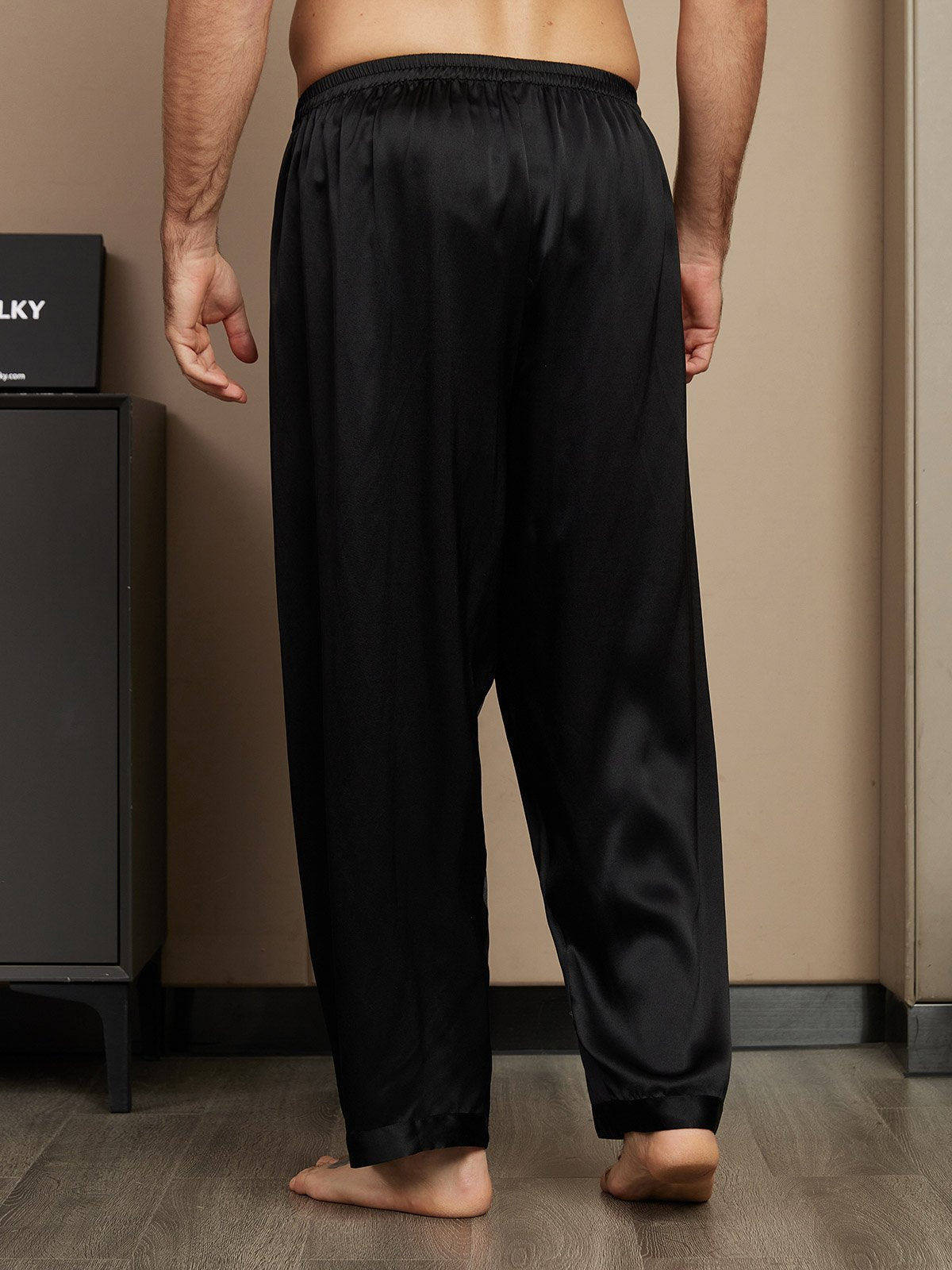 [Schwarz] SilkSilky-DE Mens Sleep Bottoms 002