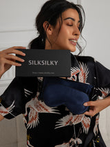 [Dunkelblau] SilkSilky-DE 19Momme Reine Seide Pillowcase Set 002