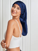 [Dunkelblau] SilkSilky-DE Reine Seide Sleep Cap 004