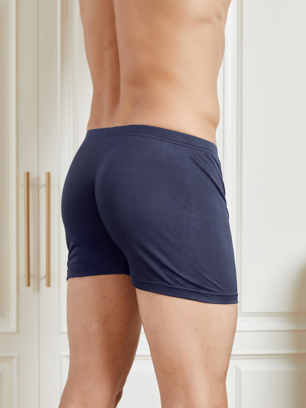 [Dark Blue] SilkSilky Silk Knitted Mens Underwear 005