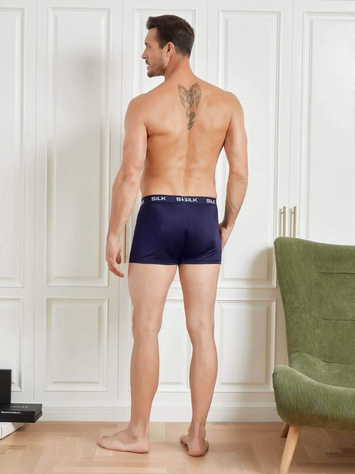 [Dark Blue] SilkSilky Silk Mens Underwear 002