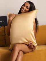 [Dunkel Camel] SilkSilky-DE 22Momme Reine Seide Pillowcase 001