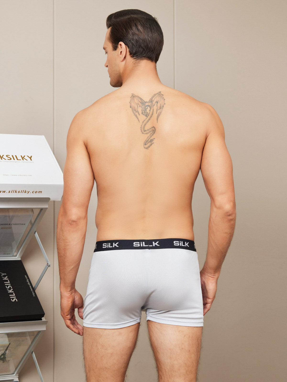 [Gray] SilkSilky Silk Mens Underwear 002