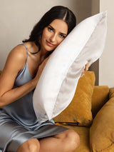 [Hellgrau+Weiß] SilkSilky-DE 19Momme Pillowcase 002
