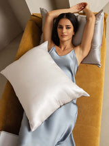 [Hellgrau+Weiß] SilkSilky-DE 19Momme Pillowcase 004