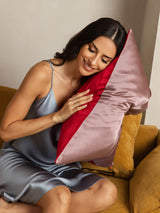 [MauveOrchidee+Rotwein] SilkSilky-DE 19Momme Pillowcase 002