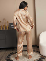 [Multi] SilkSilky-DE Short Sleeve Notch-Kragen Damen Pyjamas 002