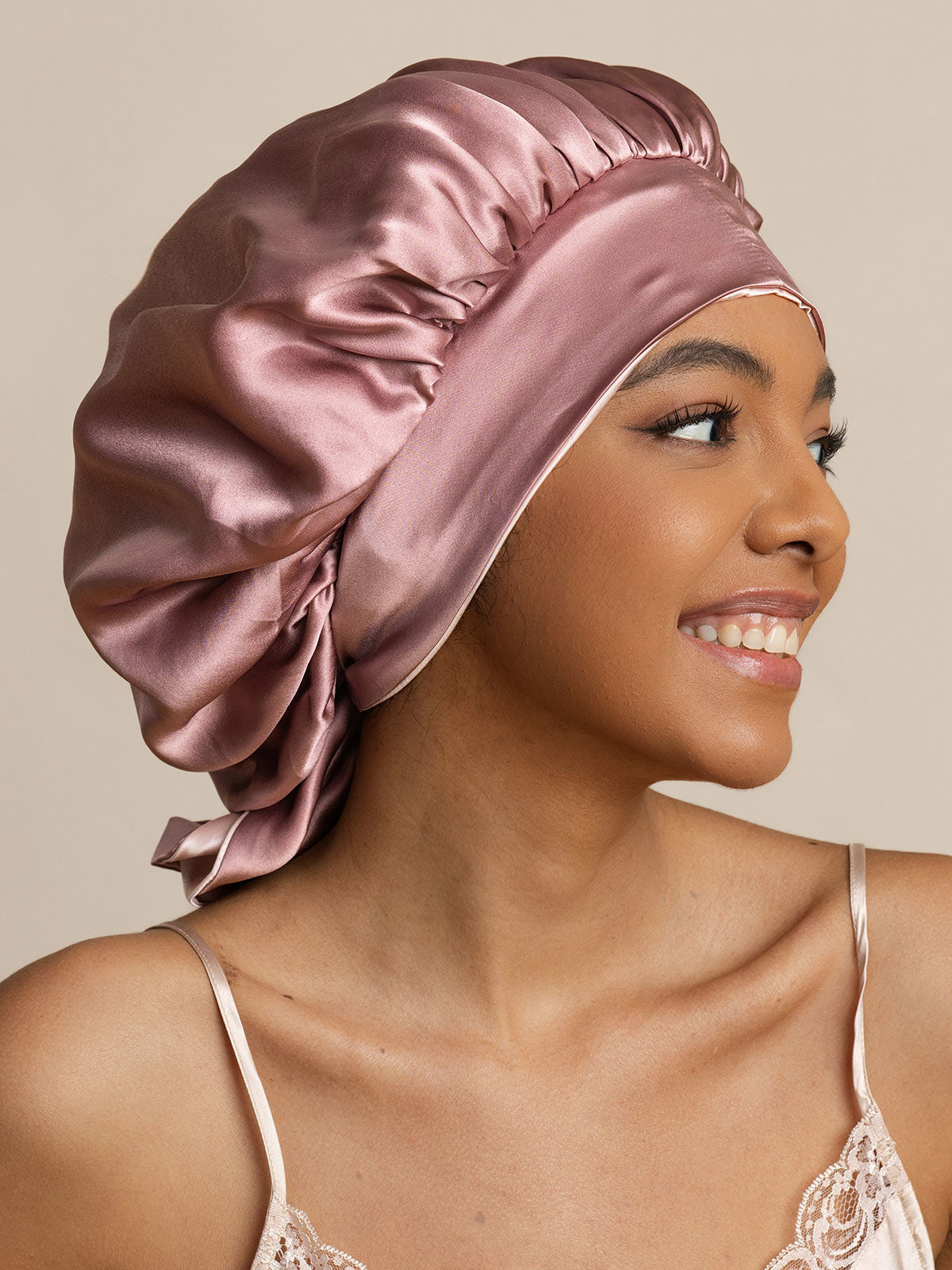 [Blasses Mauve] SilkSilky-DE Reine Seide Sleep Cap 004