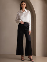 [Weiß] SilkSilky-DE Long Sleeve Lapel Collar Damenhemd 008