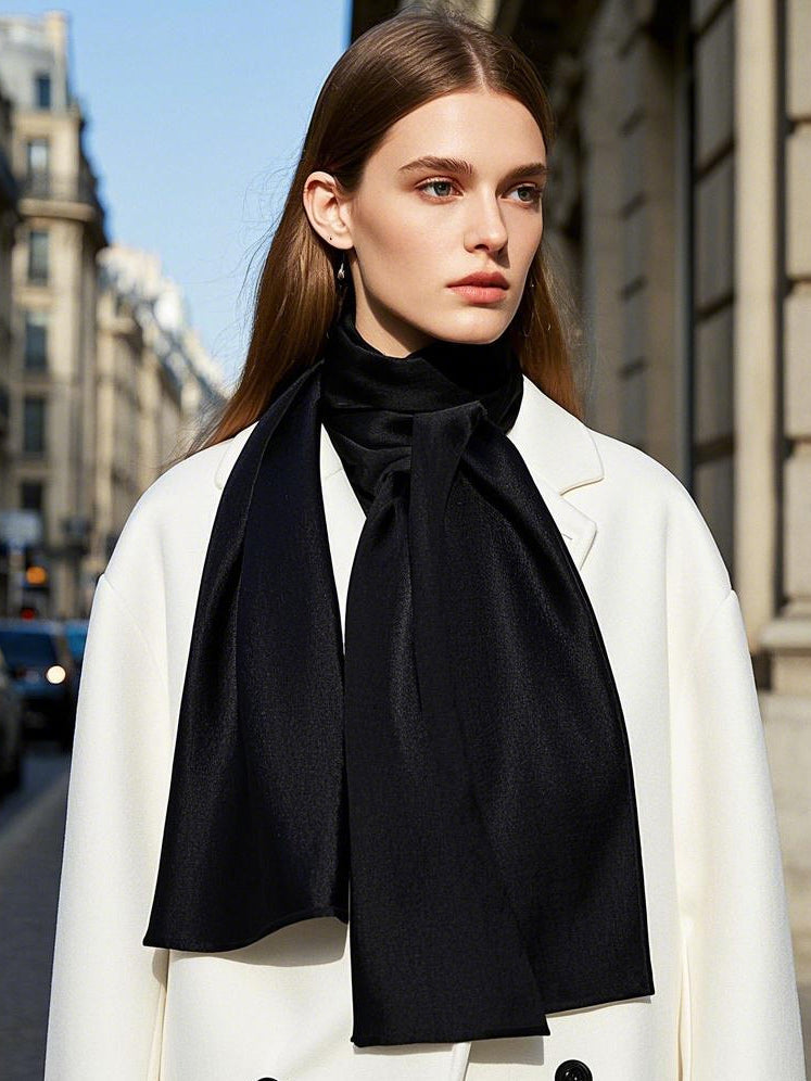 [Schwarz] SilkSilky-DE Schals 002