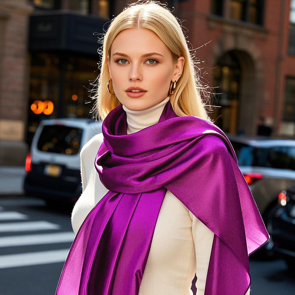 [Violett] SilkSilky-DE Schals 002