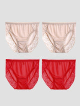 [Beige+Rot] SilkSilky-DE Höschen 003