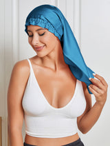 [König Blau] SilkSilky-DE Reine Seide Sleep Cap 005
