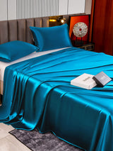 [König Blau] SilkSilky-DE 22Momme Bettwäsche Sets 004