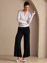 [Grau] SilkSilky-DE Long Sleeve Damenblusen 006