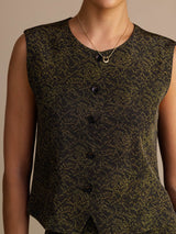 [Kiefern Vintage] SilkSilky-DE Sleeveless Crew Neck Women's Outfit Sets 003