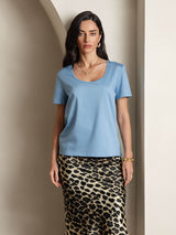 [Blau] SilkSilky-DE Kurzärmelig T-Shirt 006