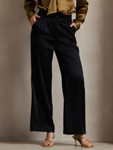 [Schwarz] SilkSilky-DE 19Momme Seide Womens Pants 003