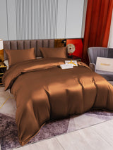 [Kaffee] SilkSilky-DE 22Momme Reine Seide Bedding Set 003,