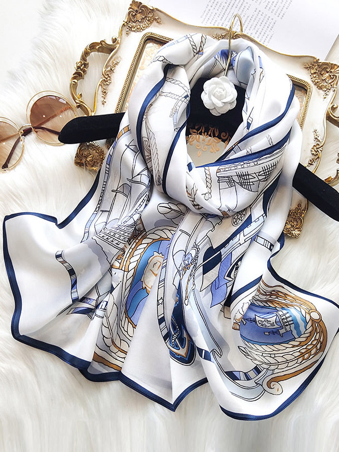 SilkSilky DE Reine Seide Scarf Blau 001