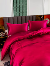 [Rotwein] SilkSilky-DE 25Momme Bettwäsche Sets 005
