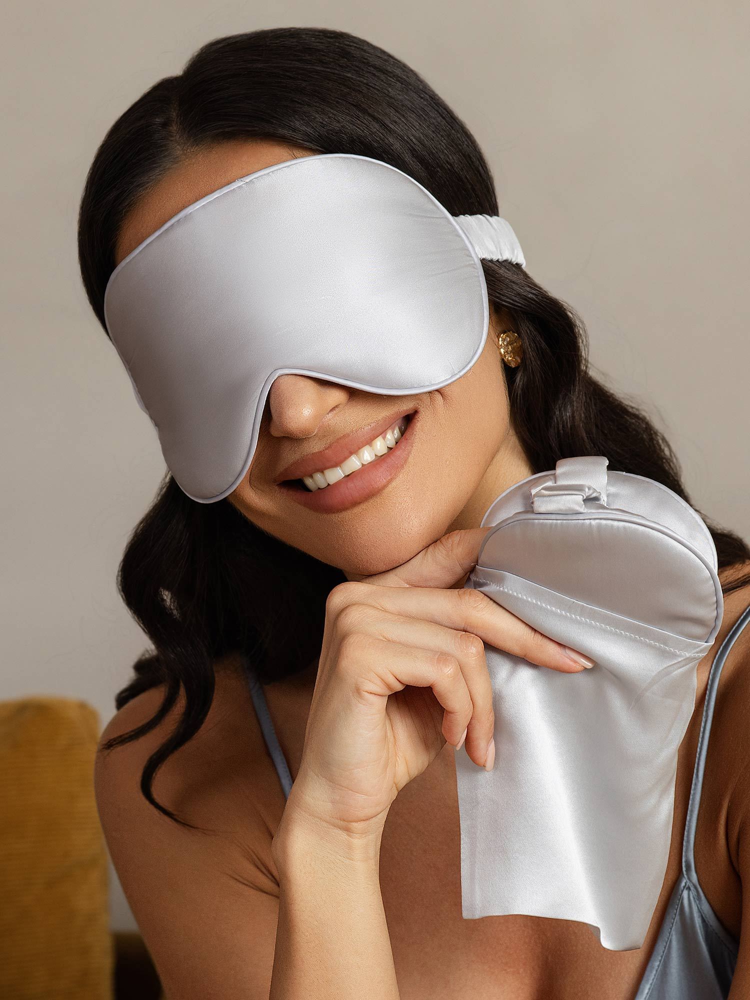 [Silber] SilkSilky-DE Reine Seide Eye Mask 004