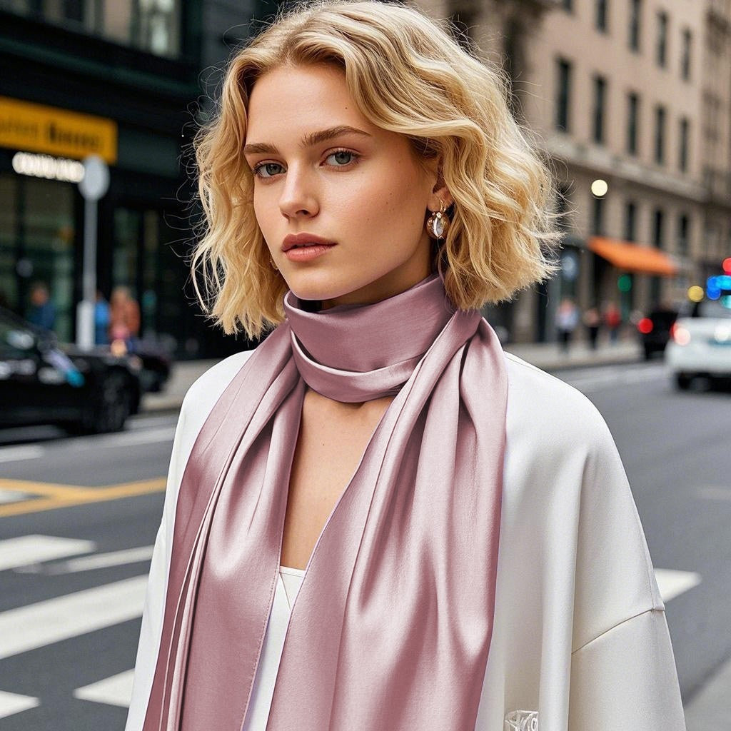 SilkSilky-DE Reine Seide Scarf Lavendel 001